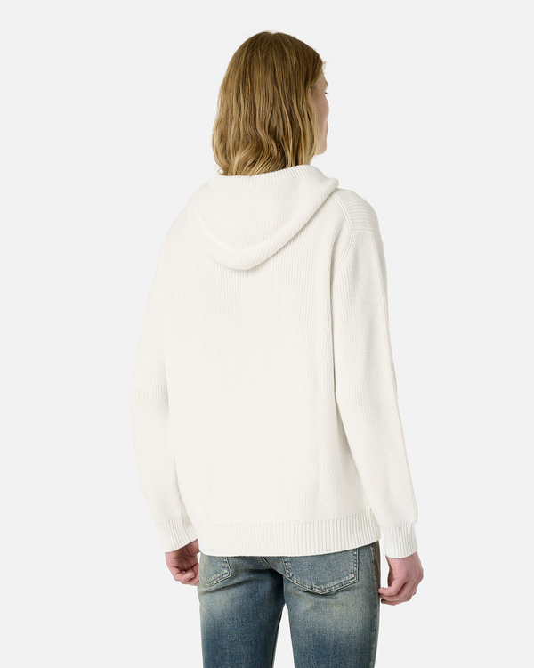White stitch merino hoodie - Iceberg - Official Website