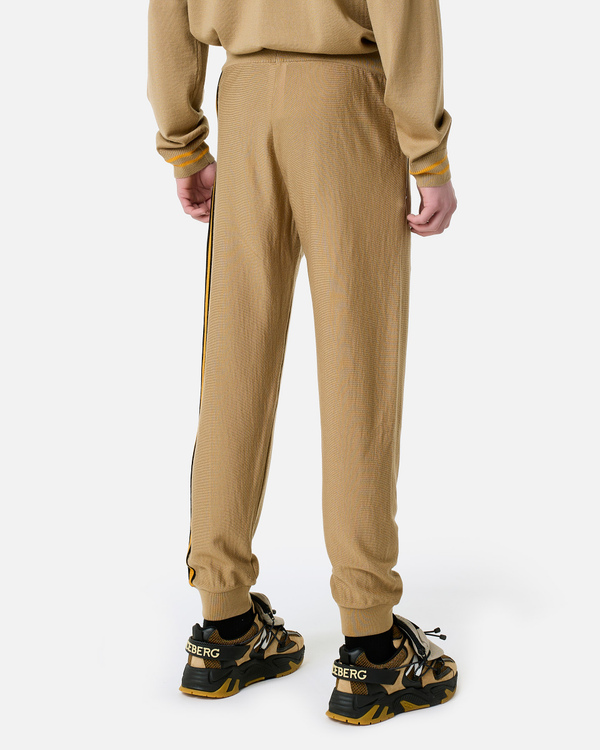 Beige joggers with institutional logo - Iceberg - Official Website