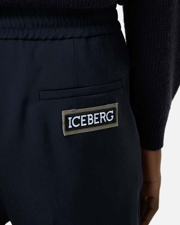 Dark blue drawstring trousers - Iceberg - Official Website
