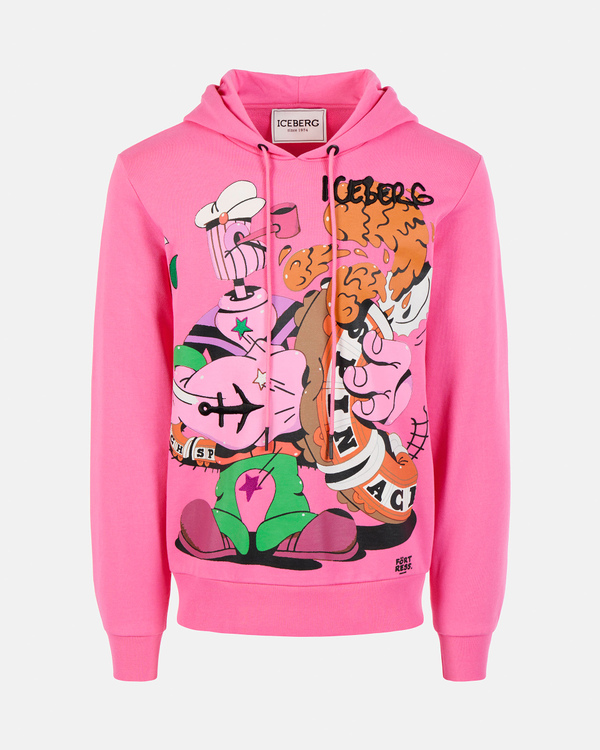 Popeye pink hooded sweatshirt - Iceberg - Official Website