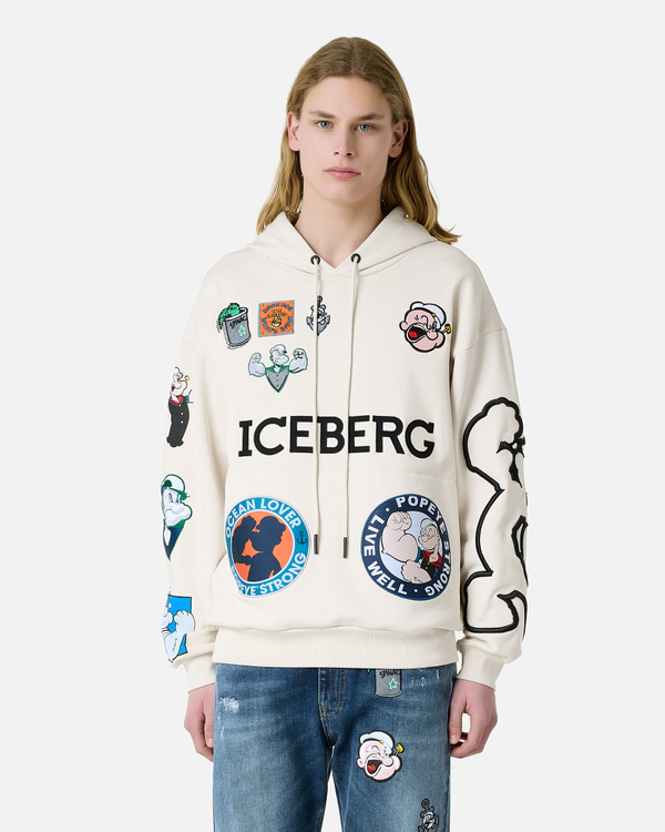 Patchwork Popeye hooded sweatshirt - Iceberg - Official Website