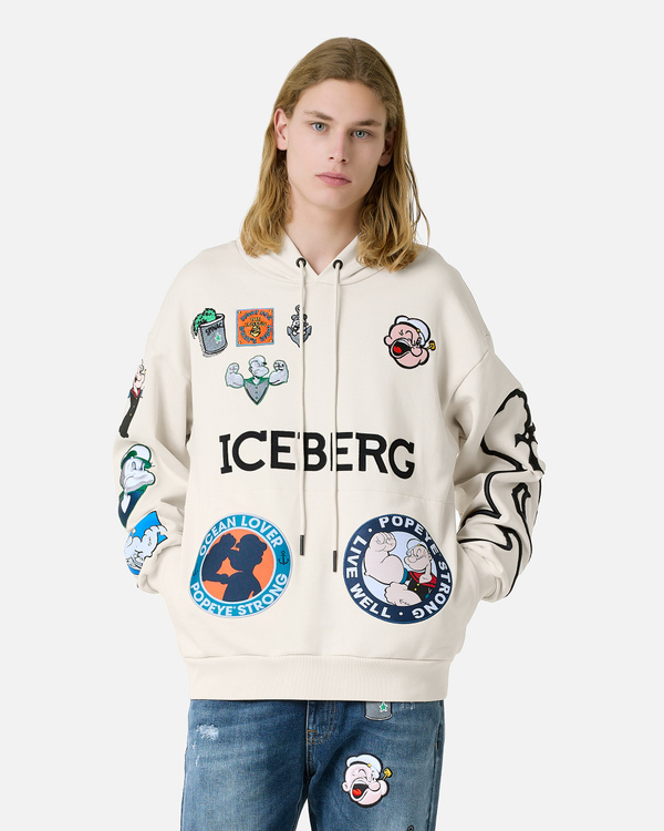 Patchwork Popeye hooded sweatshirt - Iceberg - Official Website