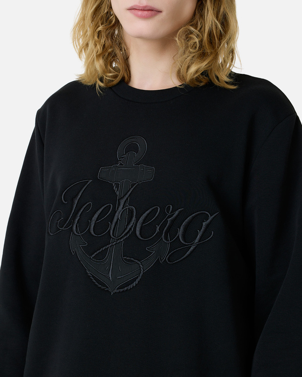 Anchor logo black sweatshirt - Iceberg - Official Website