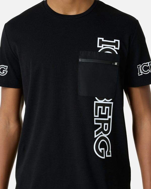 Black T-shirt with pocket - Iceberg - Official Website