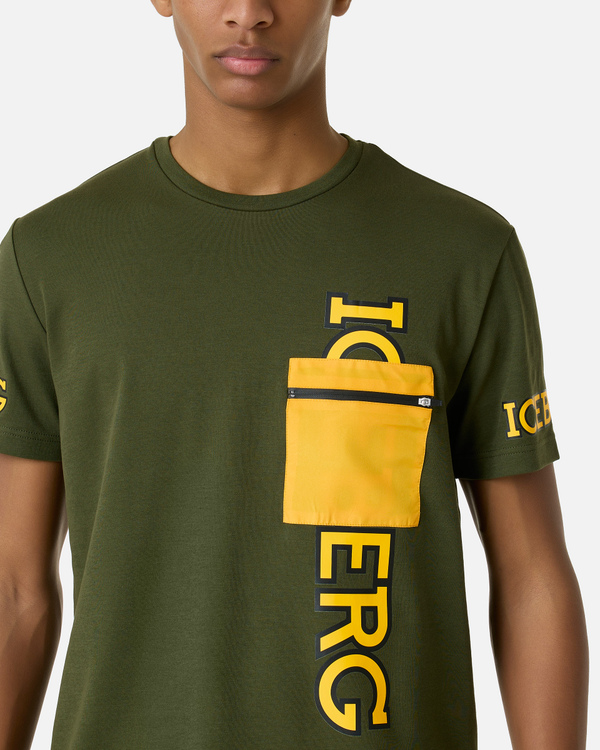 Green T-shirt with pocket - Iceberg - Official Website