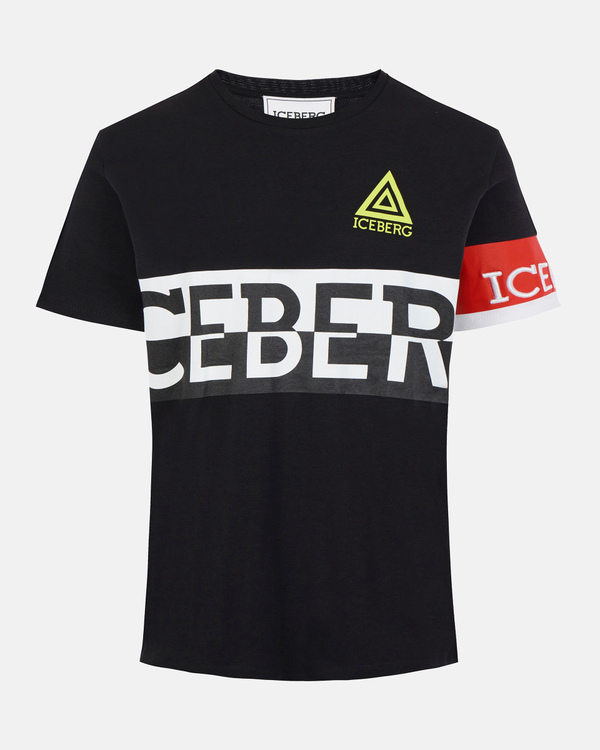 Cotton interlock T-shirt with logo - Iceberg - Official Website