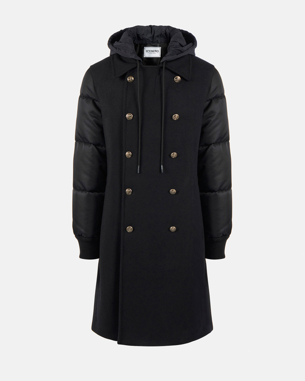 Double-breasted wool blend coat - Iceberg - Official Website