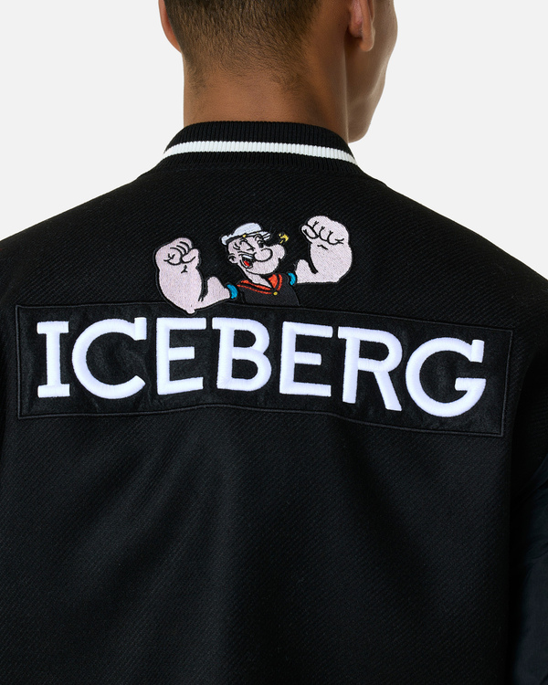 Popeye patch black bomber jacket - Iceberg - Official Website