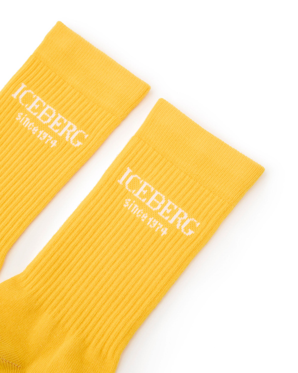 Ribbed cotton socks with logo - Iceberg - Official Website
