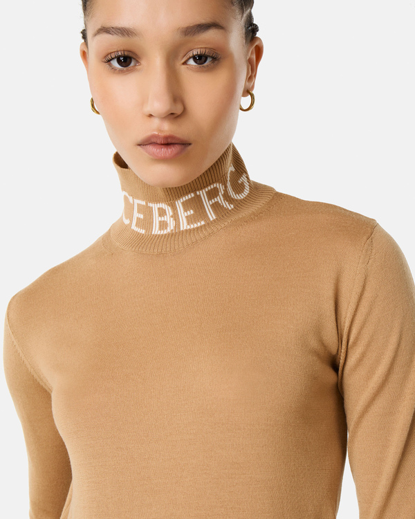 Merino logo neck sweater - Iceberg - Official Website