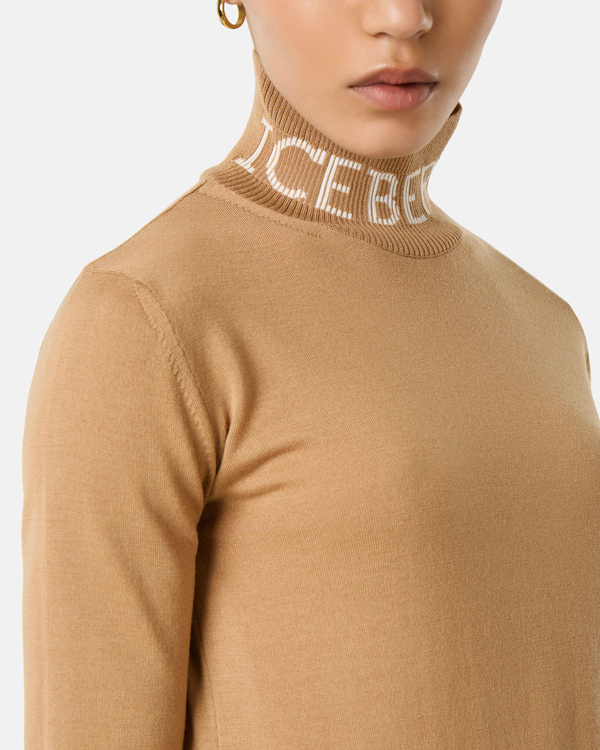 Merino logo neck sweater - Iceberg - Official Website