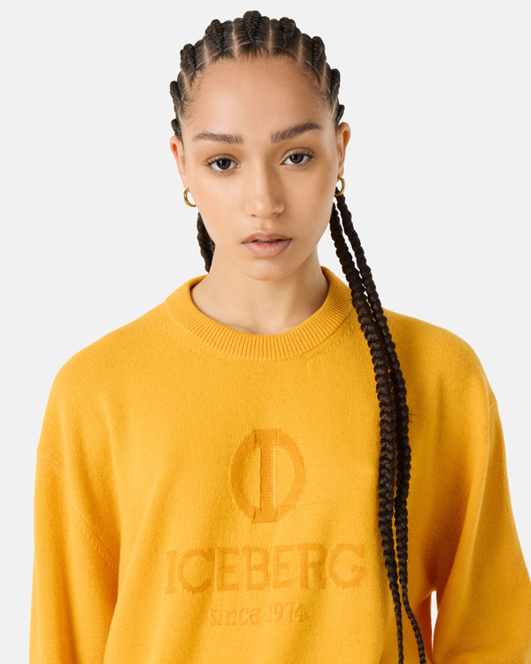 Yellow heritage logo sweater - Iceberg - Official Website