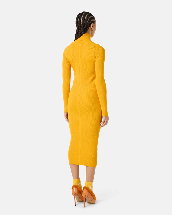 Yellow ribbed midi dress - Iceberg - Official Website