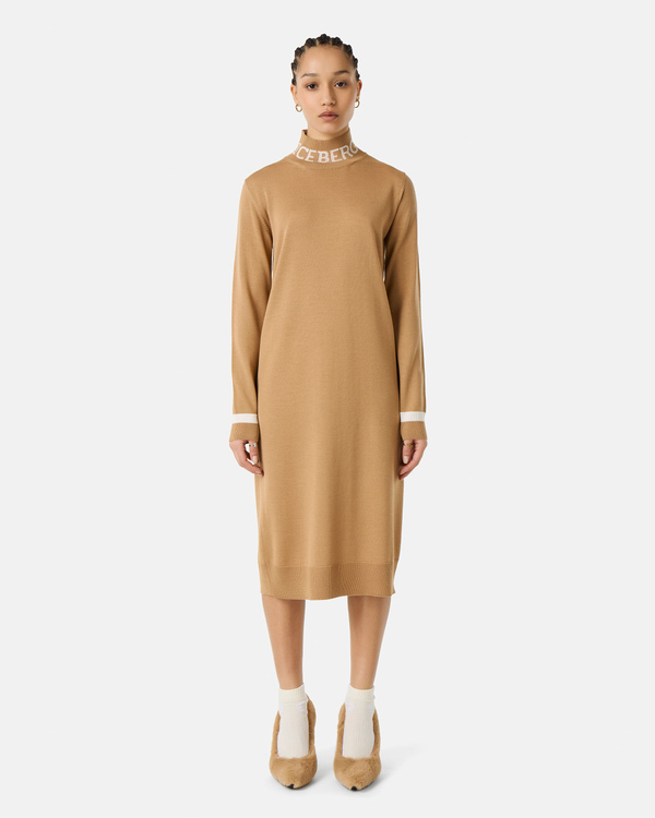 Loose turtle neck knitted dress - Iceberg - Official Website