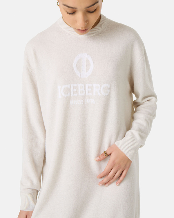 Cashmere heritage logo dress - Iceberg - Official Website