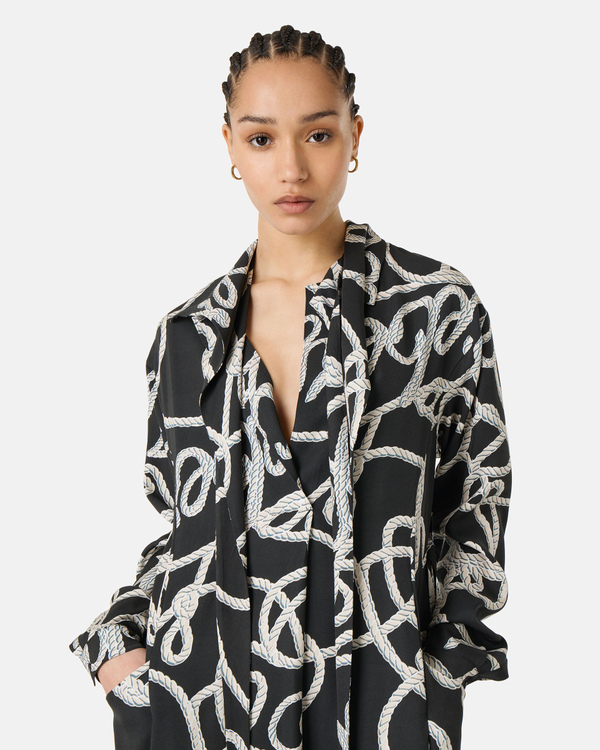 Dress with monochrome ropes print - Iceberg - Official Website