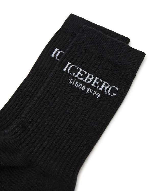 Black socks with heritage logo - Iceberg - Official Website