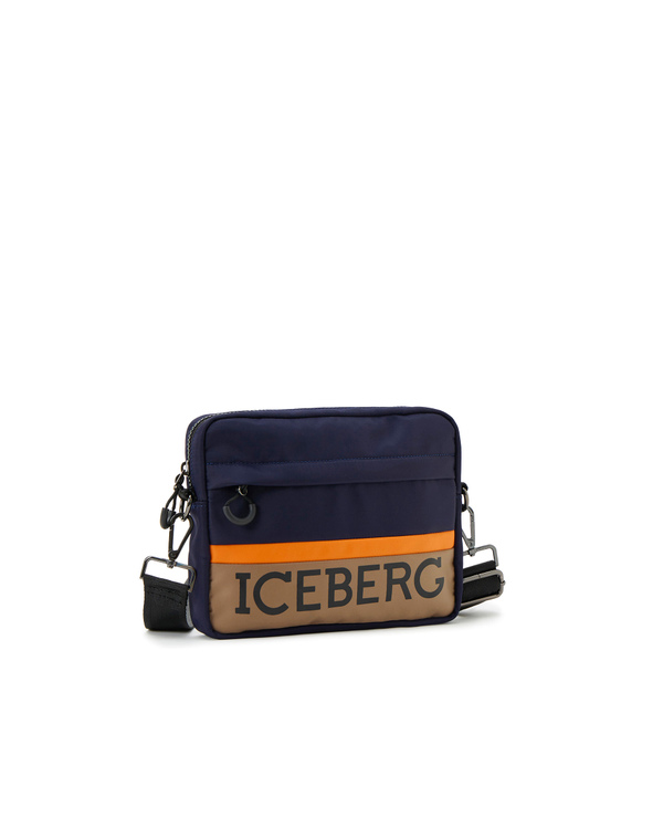 Blue crossbody bag with institutional logo - Iceberg - Official Website
