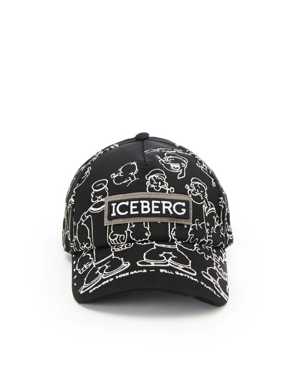 Black baseball cap with Popeye print - Iceberg - Official Website