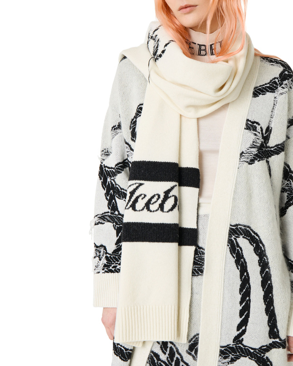 Monochrome scarf with logo - Iceberg - Official Website