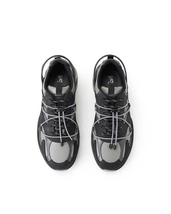 Men's black and grey twin lace-up trainers - Iceberg - Official Website
