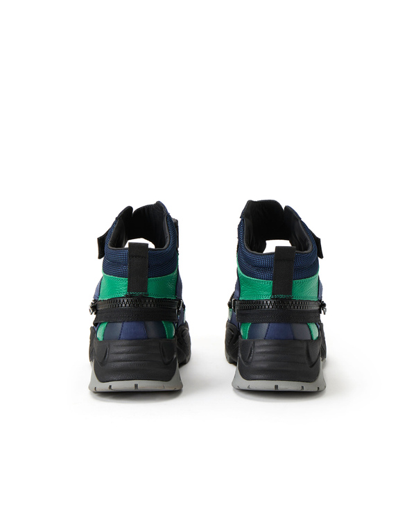 Men's blue and green convertible high-top trainers - Iceberg - Official Website
