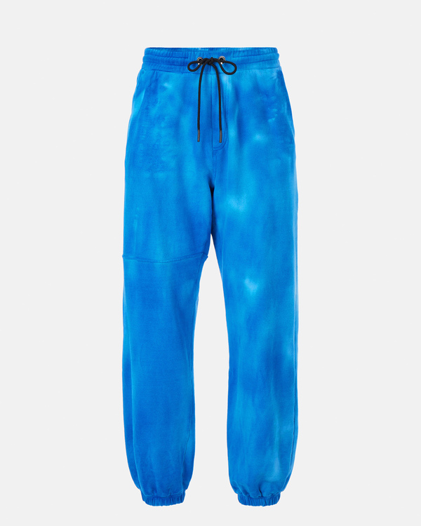 Men's embroidered blue KAILAND O. MORRIS cloud-effect dyed joggers - Iceberg - Official Website