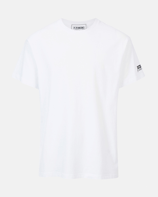 Men's white KAILAND O. MORRIS boxy T-shirt with embroidered logo - Iceberg - Official Website