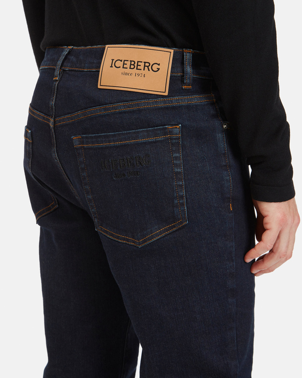 Men's blue regular fit jeans - Iceberg - Official Website