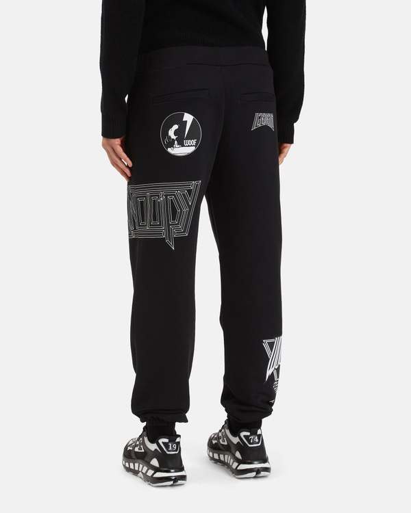 Men's black jogging pants with Woodstock graphics - Iceberg - Official Website