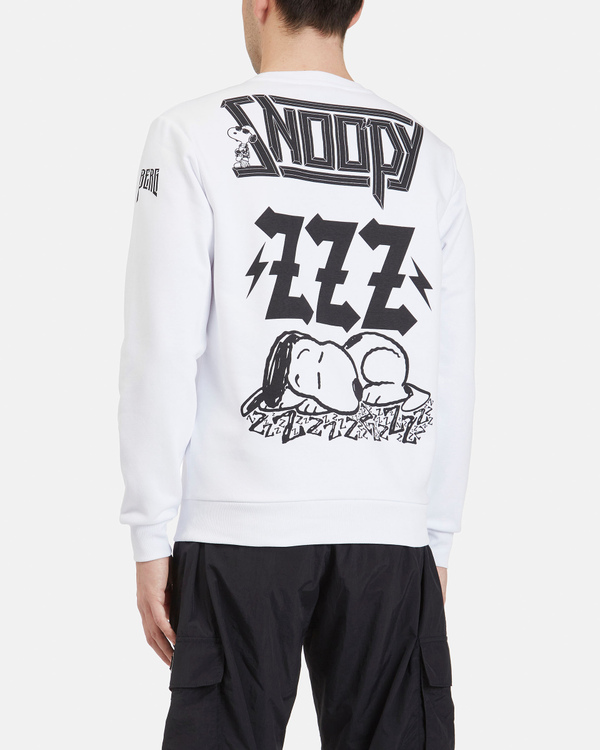 Men's crew neck white sweatshirt with Peanuts graphics - Iceberg - Official Website