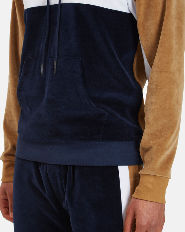 Men's multicolour chenille hoodie with patch logo on front - Iceberg - Official Website