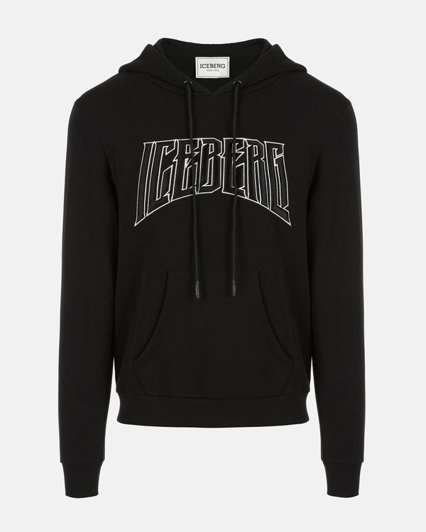 Black men's hoodie with Iceberg Rock graphics - Iceberg - Official Website