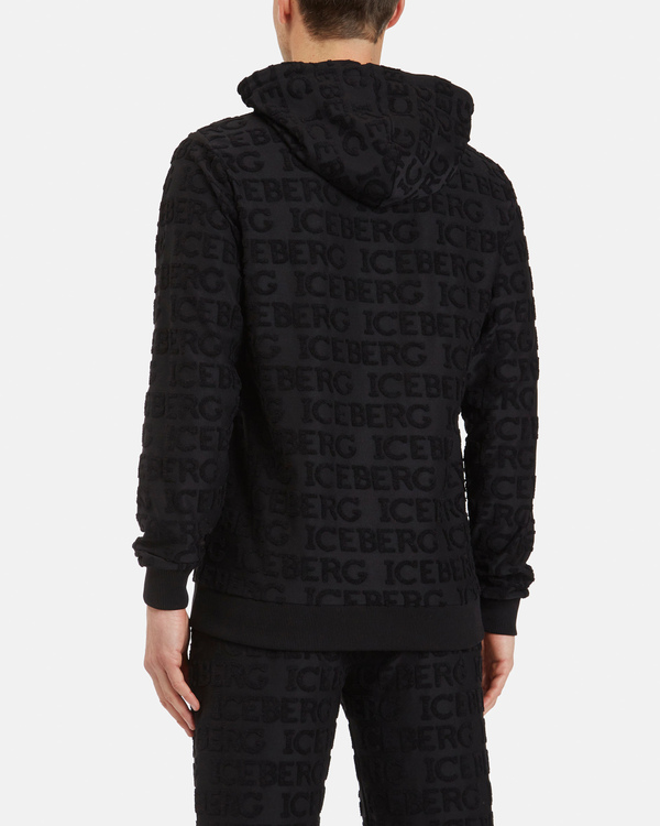 Men's black hoodie with all over Iceberg graphics - Iceberg - Official Website
