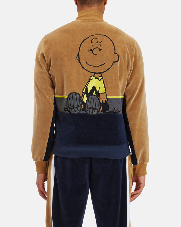 Felpa uomo a collo alto multicolor in ciniglia con maxi ricamo Charlie Brown sul retro - Iceberg - Official Website