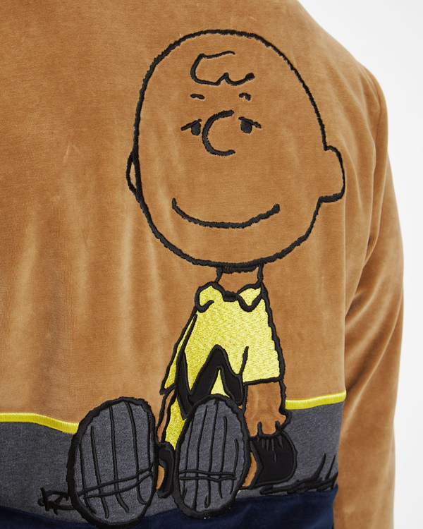 Felpa uomo a collo alto multicolor in ciniglia con maxi ricamo Charlie Brown sul retro - Iceberg - Official Website