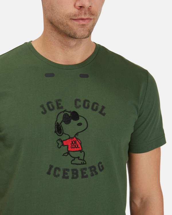 Men's military green T-Shirt with Snoopy graphic - Iceberg - Official Website
