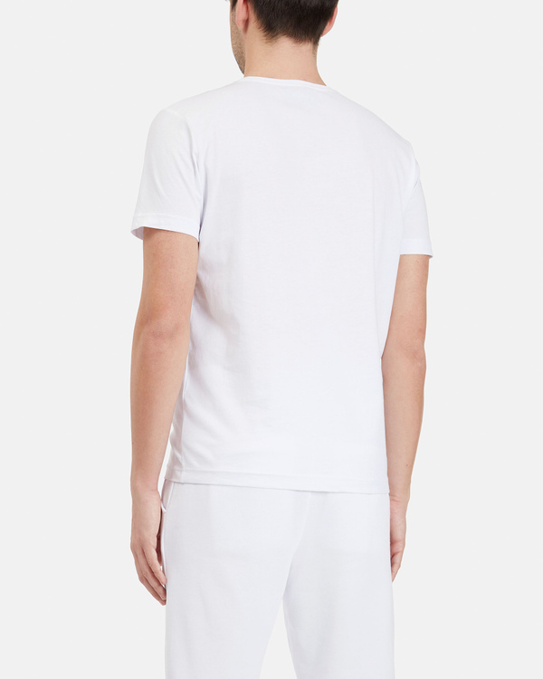 T-shirt uomo bianco ottico in cotone stretch con logo tono su tono effetto 3D - Iceberg - Official Website