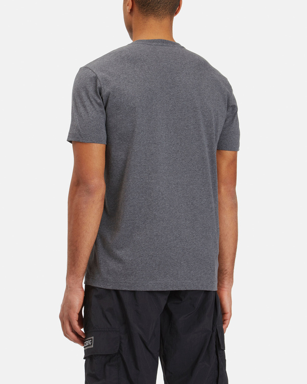 T-shirt uomo grigio melange in cotone effetto vintage con logo stencil - Iceberg - Official Website