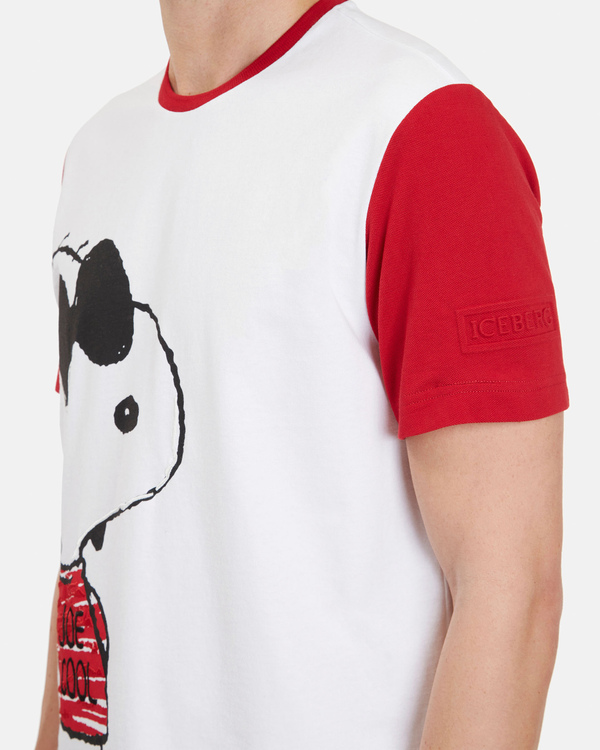 Men's white T-Shirt with Snoopy graphic - Iceberg - Official Website