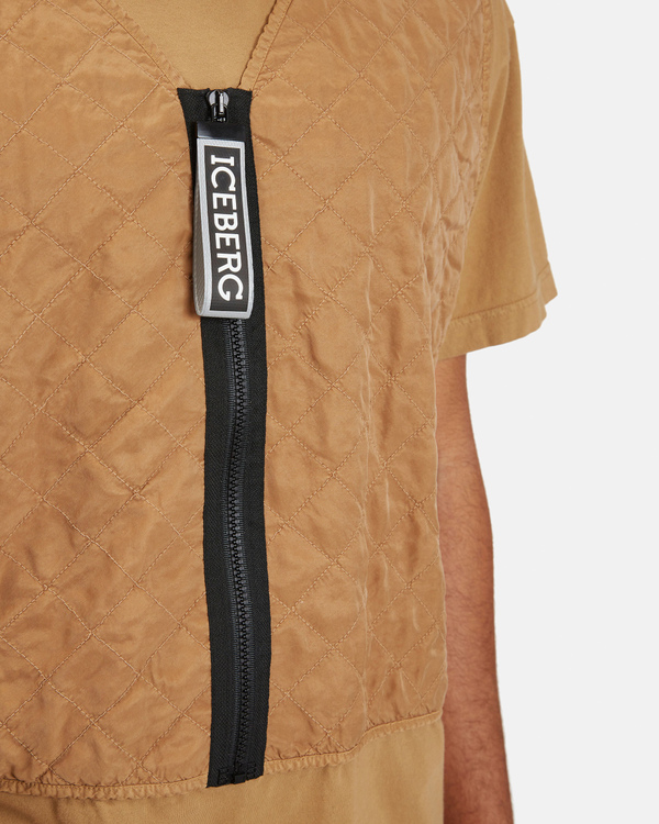 Men's Camel T-Shirt with rubberized logo - Iceberg - Official Website
