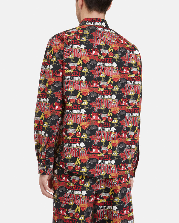 Men's multicoloured long sleeved shirt in ribbed cotton with Peanuts graphics - Iceberg - Official Website
