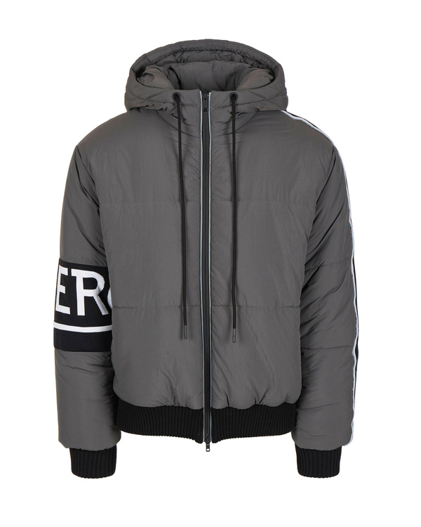 Men's grey padded jacket with knitted cuffs - Iceberg - Official Website