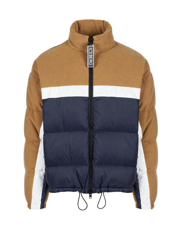 Men's mixed-material padded jacket in contrasting colours - Iceberg - Official Website