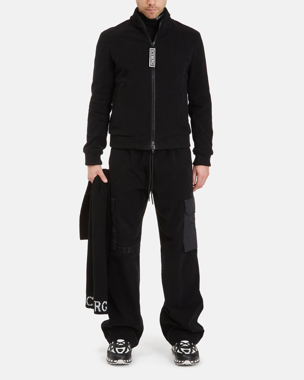 Men's black flannelette bomber jacket - Iceberg - Official Website