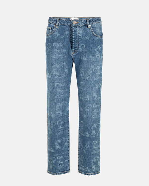 Women's boyfriend fit blue jeans with Peanuts graphic - Iceberg - Official Website