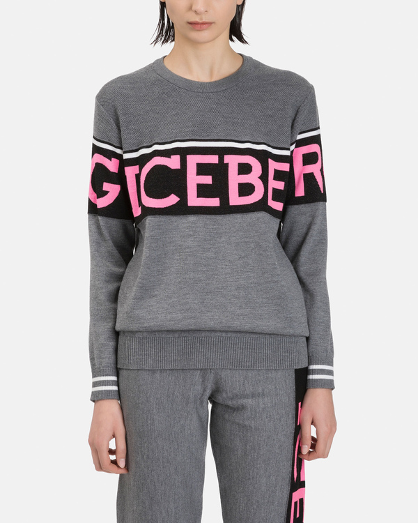 Women's grey merino wool sweater - Iceberg - Official Website