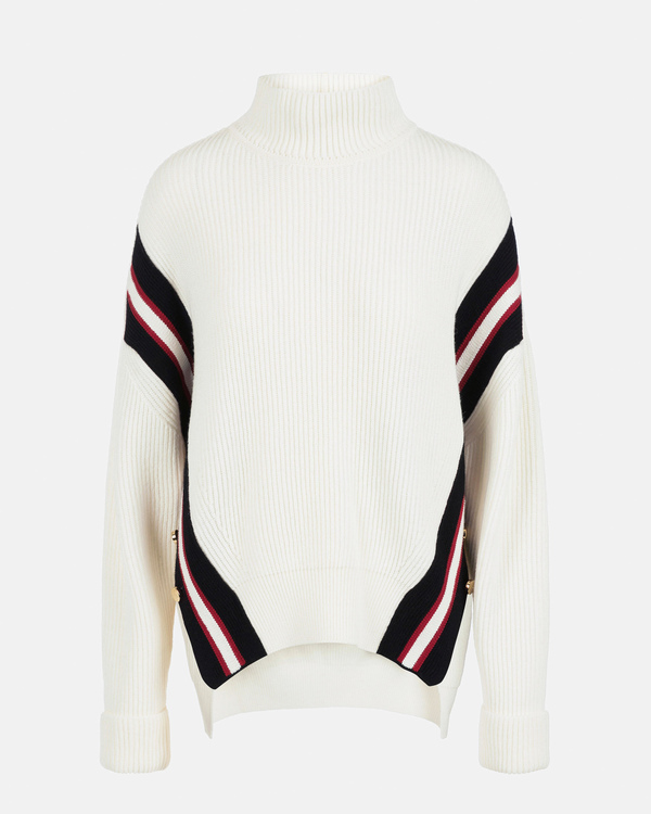Women's cream wide collar oversized sweater - Iceberg - Official Website