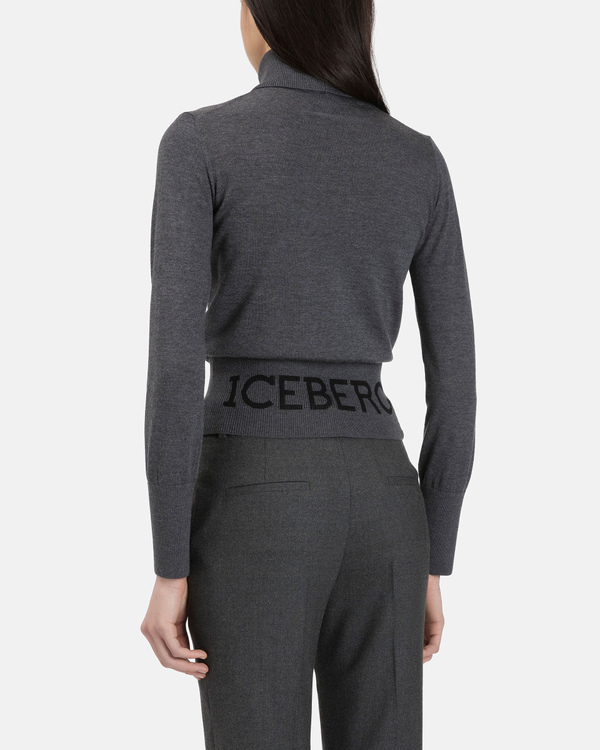 Women's grey wool turtleneck - Iceberg - Official Website
