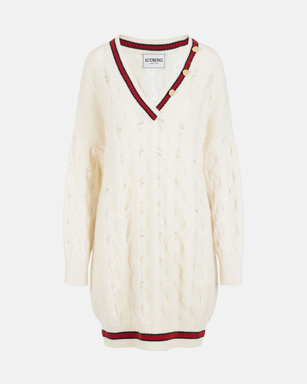 Women's cream mini knit dress - Iceberg - Official Website